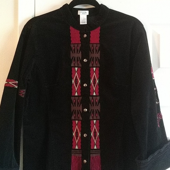 Tasha Polizzi Black Velvet Jacket w Embroidery - Picture 2 of 11
